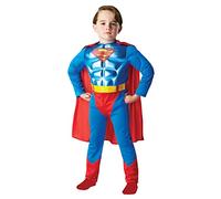 Rubie's, prodotto ufficiale, costume da Superman Dc Comics per bambino, con petto metallico, S (3 - 4 anni)