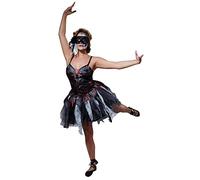 Rubie's Rubies 810989L Costume ufficiale da ballerina morta, costume da zombie per Halloween, da donna, nero, taglia L