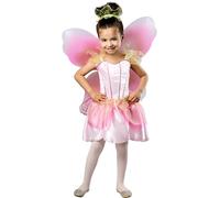 Rubie's Costume da Fata Rosa Primaverile per Bambine + Ali Fata primaverile M