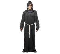 Rubie's Rubies Costume da monaco oscuro per adulti, con cappuccio, cintura, collana con croce, taglia unica per uomini e donne, con licenza ufficiale per Halloween, feste e Carnevale.