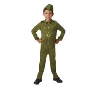 Rubie's- Rubino Costume Ufficiale della seconda Guerra Mondiale da Soldato per Bambini, per la Settimana del Libro, Piccolo 3-4 Anni Ragazzi, Multicolore, S, 620786S