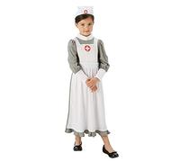Rubie's- Rubino Vestito Ufficiale per Infermiere della Prima Guerra Mondiale per Ragazze, Uniforme ospedaliera, Taglia Media 5-6 Anni, Multicolore, M, 620505M