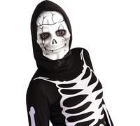 Rubies S5090 - Maschera con cappuccio, motivo "Scheletro", taglia unica