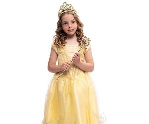 Rubies Set accessori principessa per bambine e bambini, tiara e bacchetta dorata, accessorio per Carnevale, feste e compleanni
