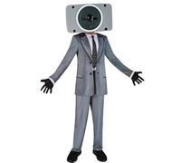 Rubies Speakerman per bambino e bambina, Tuta, maschera e guanti, Licenza Ufficiale Skibidi Toilet, per Carnevale, cosplay, e feste