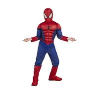 RUBIES SPIDER-MAN Marvel ufficiale Costume da bambino di lusso Spider-Man. Taglia 7-8 anni. Costume con tuta ai muscoli imbottiti + passamontagna con velcro + copristivali integrati
