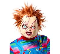 Rubies Sposa di Chucky Movie Chucky cucita 3/4 maschera in vinile per adulti, taglia unica, Come mostrato, taglia unica