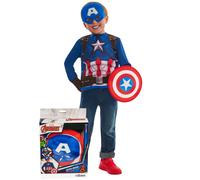 Rubies Costume ufficiale Marvel Capitan America, per bambini, taglia 4-6 anni