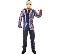 Rubie's Warner Friday the 13th Ufficiale - Costume top con maschera Jason per adulti - Venerdì 13 - Taglia unica M