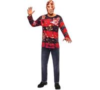 Rubie's Warner Nightmare on Elm Street Ufficiale - Top costume con maschera Freddy Kruegger per adulti - Taglia unica M