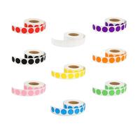 Rubigo Adesivi rotondi colorati, 25 mm, 500 adesivi rotondi, 10 colori assortiti, semi-lucidi, scrivibili, facili da staccare e resistenti, per calendari, agende, artigianato, ufficio e scuola (9