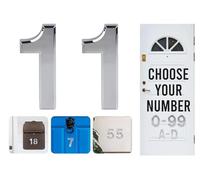 Rubigo Numeri di porta effetto cromato da 3'' 0-99 Numeri civici da incollare sulla porta Numeri civici in ABS autoadesivi argento 3D per porte, cassette della posta, camere d'albergo Adesivi per nume