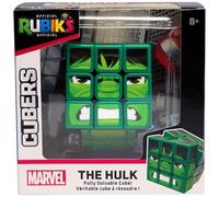 Rubik's Cube, Cubers - Hulk, 3 x 3 cubi magici Marvel in design Hulk, con accessori alla moda: corpo, supporto - la sfida dei supereroi, dagli 8 anni in su