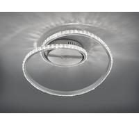 RUBIN PLAFONIERA LED 19W 2100lm, 3000K ALLUMINIO SATINATO EFFETTO CRISTALLO CON TELECOMANDO LUCE BIANCA DIMMERABILE + RGB + LUCE NOTTURNA D.45CM