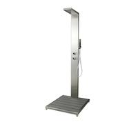 Cedro Colonna doccia da esterno a pavimento con pedana antiscivolo acciaio inox - : , CONFEZIONE: 1 pz., Finitura-: Spazzolato