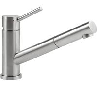 Rubinetteria da cucina Villeroy & Boch Como Shower, alta pressione, con doccetta estraibile e ruotabile a 120°, miscelatore per lavello a risparmio idrico, altezza bocchetta 120mm, acciaio inox