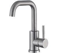 Rubinetteria, Rubinetteria Lavabo in Acciaio Inox per Esterno.Miscelatore Rubinetteria Bagno, Miscelatore Prep o Bar, Miscelatore Lavello Cucina Piccolo in Acciaio Inox Spazzolato, Miscelatore Lavabo