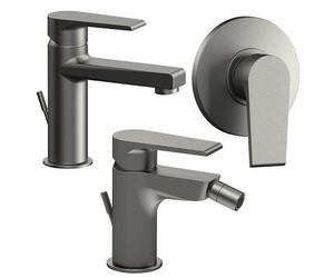 Rubinetterie Mariani - Artic set lavabo bidet e miscelatore doccia nickel spazzolato