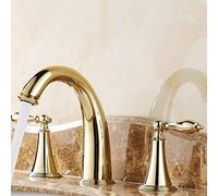 Rubinetti a 3 fori per bacino del bagno, miscelatore bacino rubinetto split hot e freddo in ottone in ottone bronzo-bagno-grigio-grigio (Nero)