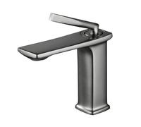 Rubinetti caldi e freddi per lavabo a cascata interamente in rame, grigio canna di fucile