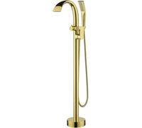 Rubinetti da Bagno A Cascata per Vasca da Bagno A Libera Installazione Miscelatore per Vasca da Bagno Monoforo con Bocca Rotante A 360°, Gold