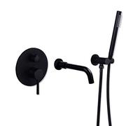 Rubinetti da Bagno Set da Doccia da Bagno Set di Doccia Nera Opaca Set di tocchetto da Bagno, Doccia a Parete a Parete Set di Doccia di Lusso Nascosta