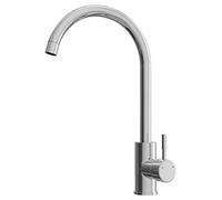 Rubinetti da cucina a 360º con collo di cigno, monocomando da cucina, finitura Chome in acciaio inox per lavello cucina