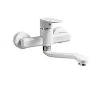 Rubinetti da cucina a parete Rubinetto da cucina girevole bianco Doppio foro Miscelatore for lavello da cucina in ottone caldo e freddo Rubinetto for bagno-30 cm(20cm)