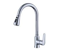 Rubinetti Da Cucina Con Beccuccio Estraibile For Miscelatori Accessori For Acqua Calda E Fredda Testa Dello Spruzzatore A Flusso Montato Sul Ponte Flusso D'Acqua Stabile(B5-Silver)