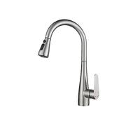 Rubinetti Da Cucina Con Beccuccio Estraibile For Miscelatori Accessori For Acqua Calda E Fredda Testa Dello Spruzzatore A Flusso Montato Sul Ponte Flusso D'Acqua Stabile(B3-Silver)