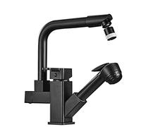 Rubinetti da Cucina con doccetta Estraibile Rubinetto in Ottone Nero Pistola a spruzzo telescopica Rubinetto Miscelatore Multifunzione Girevole per Acqua Calda e Fredda per lavello della Cucina