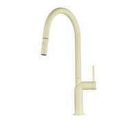 Rubinetti da Cucina cremosi Miscelatore Estraibile Rubinetto da Cucina a 1 Foro Testina di spruzzo Bocca Girevole a 360° Bocca a Collo di Cigno Rubinetti per la casa