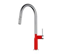 Rubinetti da Cucina cremosi Miscelatore Estraibile Rubinetto da Cucina a 1 Foro Testina di spruzzo Bocca Girevole a 360° Bocca a Collo di Cigno Rubinetti per la casa