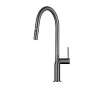 Rubinetti da Cucina cremosi Miscelatore Estraibile Rubinetto da Cucina a 1 Foro Testina di spruzzo Bocca Girevole a 360° Bocca a Collo di Cigno Rubinetti per la casa