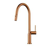 Rubinetti da Cucina cremosi Miscelatore Estraibile Rubinetto da Cucina a 1 Foro Testina di spruzzo Bocca Girevole a 360° Bocca a Collo di Cigno Rubinetti per la casa
