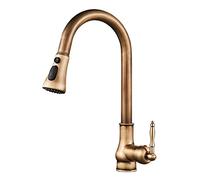 Rubinetti da cucina estraibili in ottone con spruzzatore, flusso d'acqua moderno, regolabile, facile installazione, finitura, perfetto per la ristrutturazione della casa e l'aggiornamento della cucina