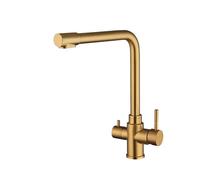 Rubinetti da cucina for acqua potabile calda e fredda, miscelatore for lavello con filtro a 3 vie, rotazione a 360°, doppia maniglia(K)