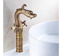 Rubinetti da cucina for miscelatori drago for bagno stile moda Rubinetto for gru con doppio supporto for lavabo finitura in ottone antico