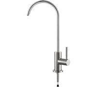 Rubinetti da Cucina lavello Filtro Acqua feroce in Acciaio Inossidabile in accertamento a Collo di Allevamento inverso Rubinetto-Nero-Nero (Spazzolato)