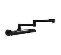 Rubinetti da cucina neri con montaggio a parete, rame pieghevole a 2 modalità, for lavello della, lavanderia, girevole caldo e freddo, commerciale(Noir)