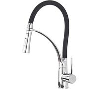 Rubinetti da cucina neri opachi Rubinetto miscelatore abbattibile a LED cromato Gru ad acqua con rotazione a 360 gradi for maniglia singola