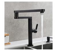 Rubinetti da cucina, Rubinetto da cucina pieghevole in ottone Bracci oscillanti a doppio snodo Acqua fredda calda for lavello a tre sezioni a doppia funzione per lavanderia, camper, bar(ORB Double)