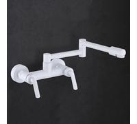 Rubinetti da Cucina Rubinetto da Cucina Pieghevole Rubinetto da Parete Rubinetto per Lavello da Cucina Miscelatore A Doppia Leva A 2 Fori E 1/4 Di Giro per Acqua Calda E Fredda Rubinetto Miscelatore