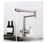 Rubinetti da cucina, Rubinetto pieghevole da cucina nero opaco con miscelatore for rubinetto filtrato a 3 vie for acqua potabile fredda calda e pura per lavanderia, camper, bar(Brushed Bickel Short)