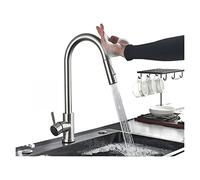 Rubinetti da Cucina Smart Sensor Touch Rubinetto per lavello da Cucina Nichel Spazzolato Poll out Beccuccio Rubinetti sensore Nero Oro Gru di Rotazione 360 Due funzioni Offre Una Pulizia efficient