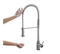 Rubinetti da cucina touch on con spruzzatore a scomparsa Maniglia singola Smart for lavello Spazzola commerciale in acciaio inossidabile nichel
