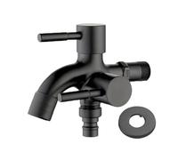 Rubinetti da Esterno Nero Doppio Utilizzo Lavatrice Rubinetto 304 Acciaio Inox Parete Bagno Angolo Giardino Esterno Rubinetto Mocio Balcone G1/2'