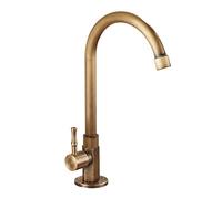 Rubinetti del bacino 1 Pz Rubinetto In Ottone Classico Solo Acqua Fredda Rubinetto Del Lavello Della Cucina Collo D'oca Singola Leva Rubinetto Esterno