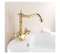 Rubinetti del bacino antichi rompicapo del lavandino da bagno in ottone da bagno a 360 gradi mixer cucina a doppia maniglia cucina calda e rubinetto, rubinetto da bagno cromata