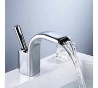 Rubinetti del bacino del bagno Rubinetto miscelatore a cascata per lavabo bianco caldo e freddo in ottone cromato lavabo acqua gru torneira oro (h)